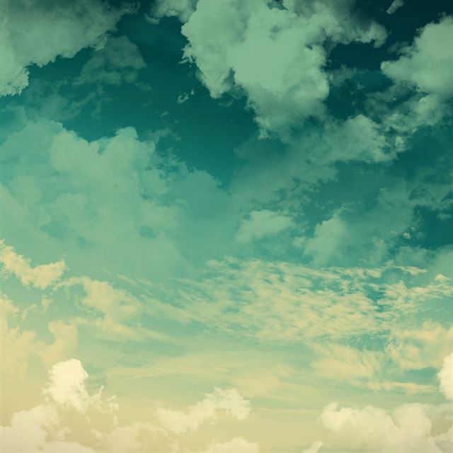 1024x1024 Green Clouds - yellow iPad Wallpaper