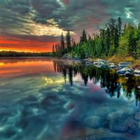 Clouds reflection wallpaper