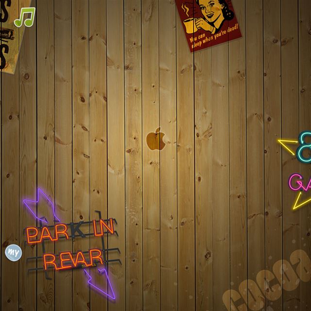 1024x1024 Retro Apple Logo - brown iPad Wallpaper