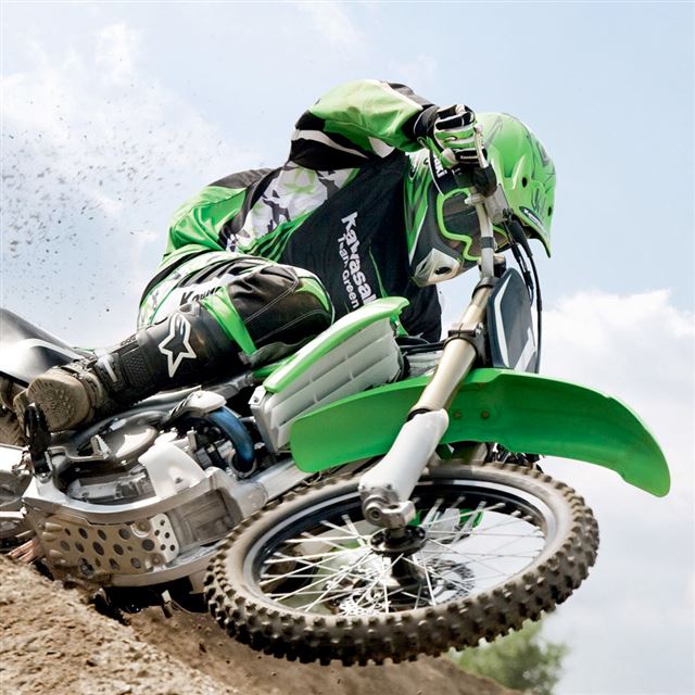 1024x1024 Green Dirt Bike -  iPad Wallpaper