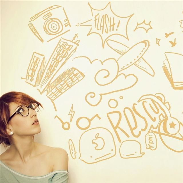 1024x1024 Artwork brunettes women - artwork iPad Wallpaper