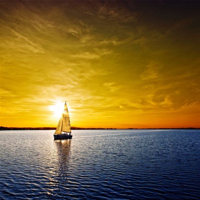 1024x1024 Sailboat - sunset iPad Wallpaper