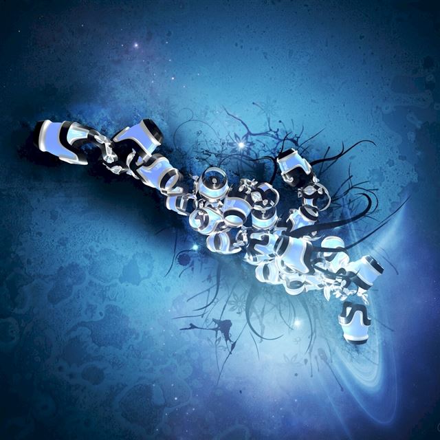 1024x1024 Abstract Blue Vines - vectors iPad Wallpaper