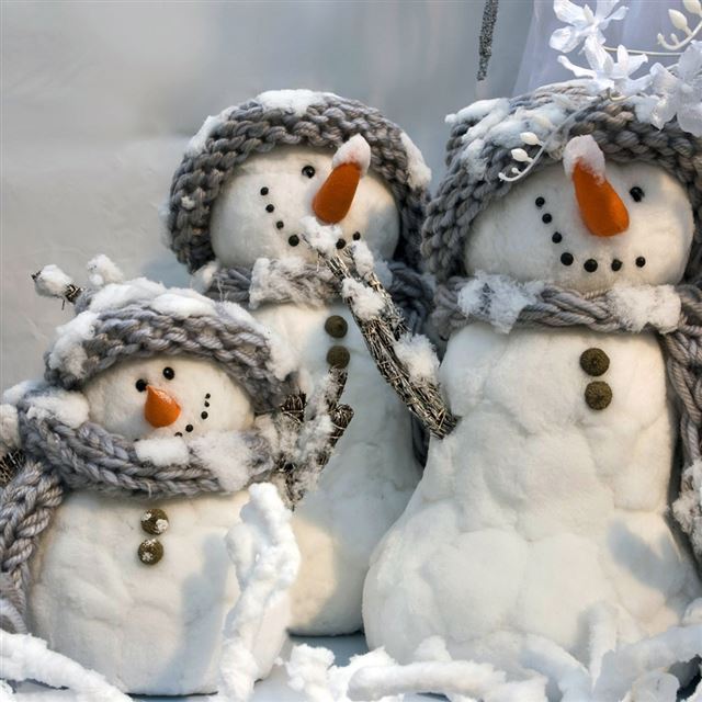 1024x1024 Happy snowmen - happy iPad Wallpaper