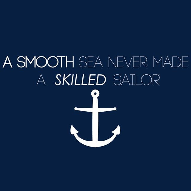 1024x1024 A smooth sea never made a skilled sailor - cyan iPad Wallpaper