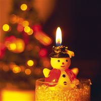Snowman Candle Light New Year Greeting Cards wallpaper