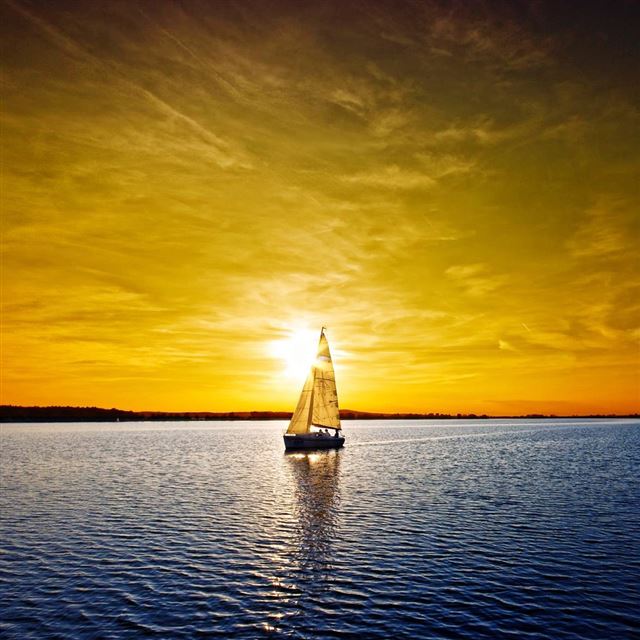 1024x1024 Amazing sunset - sailing iPad Wallpaper