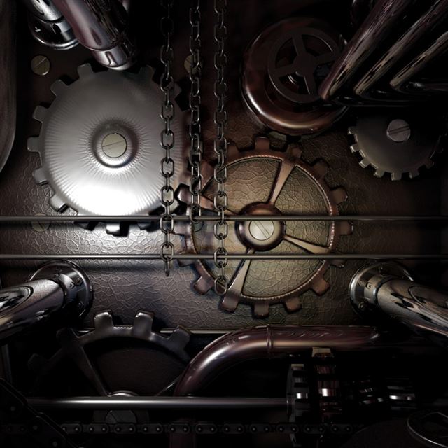 1024x1024 Gears machine steampunk - machine iPad Wallpaper