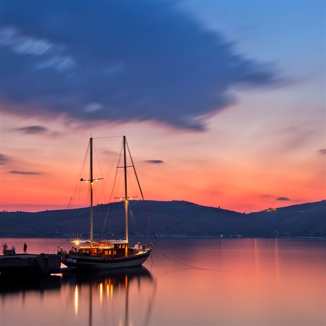 1024x1024 Sunset Dock - scenery iPad Wallpaper