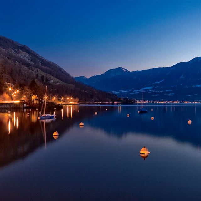 1024x1024 Sunset Lake -  iPad Wallpaper