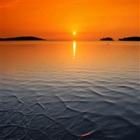 Orange horizon sunset wallpaper