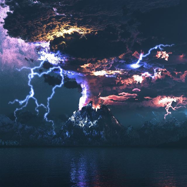 1024x1024 Angry Volcano - angry iPad Wallpaper