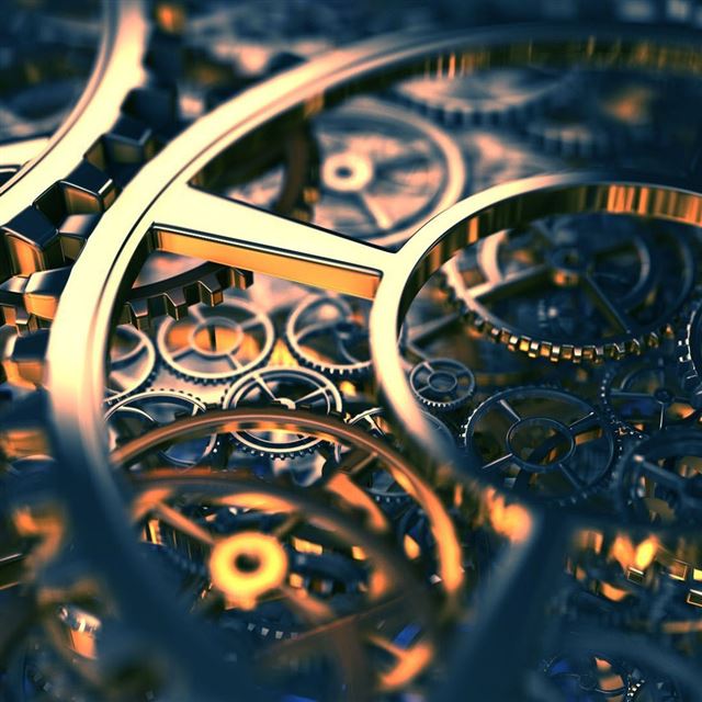 1024x1024 Gears 3d - brown iPad Wallpaper