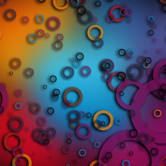 1024x1024 Colorful Rings - cyan iPad Wallpaper