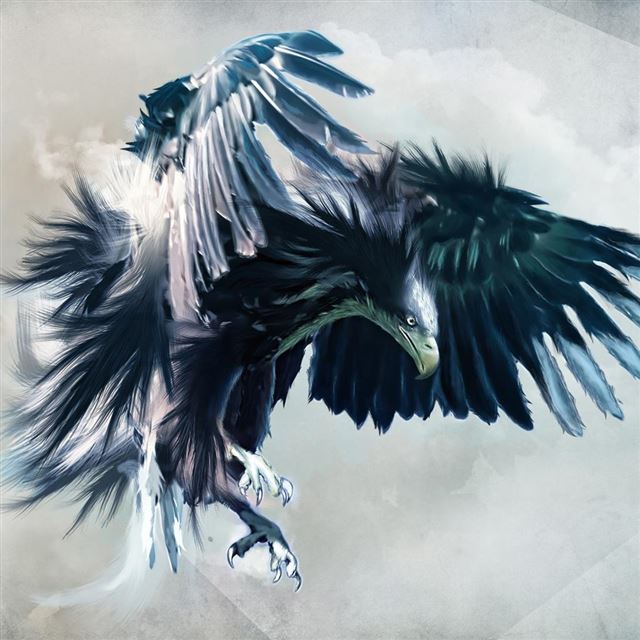 1024x1024 Attacking Falcon - fantasy iPad Wallpaper