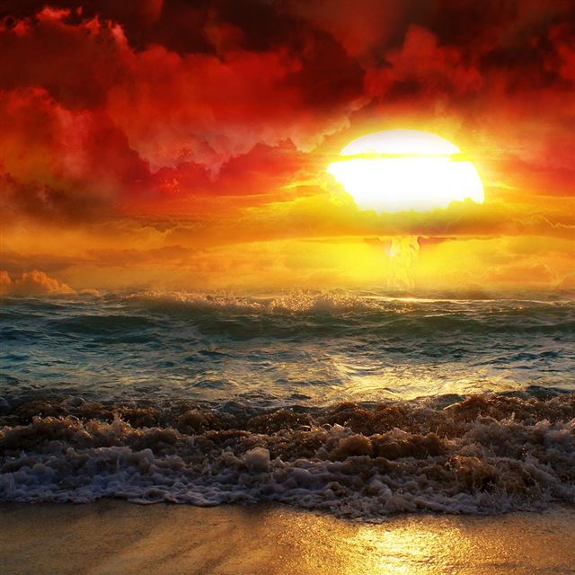 1024x1024 Sunrise - beach iPad Wallpaper