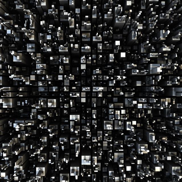 1024x1024 Virtual City - many iPad Wallpaper
