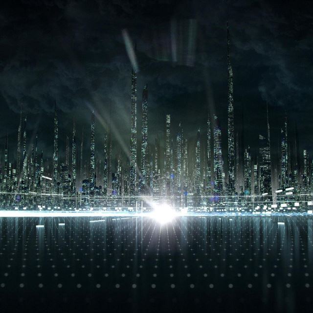 1024x1024 City Grid - black iPad Wallpaper