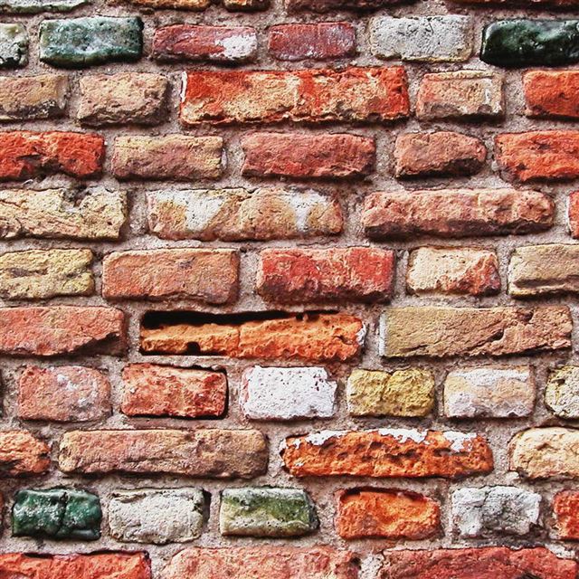 1024x1024 Colorful Brick Wall - wall iPad Wallpaper