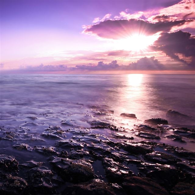 1024x1024 Purple Seascape - purple iPad Wallpaper