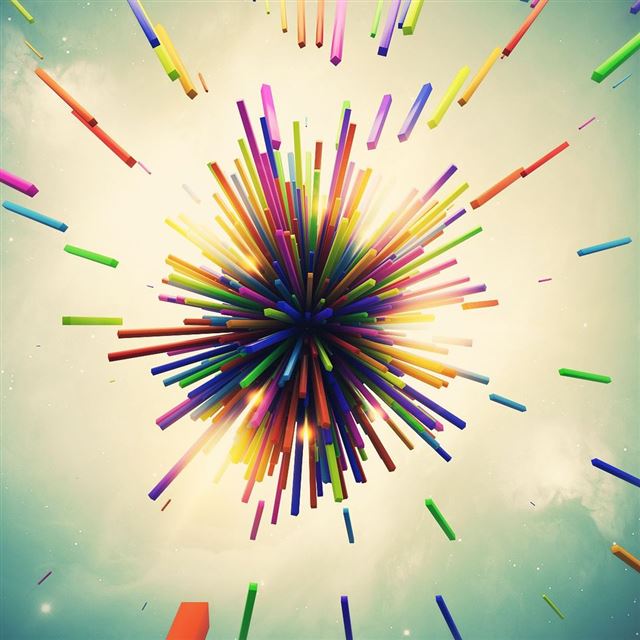 1024x1024 Color Explosion 3D - colorful iPad Wallpaper