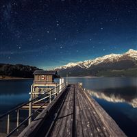 Wooden Lake Pier Nature wallpaper