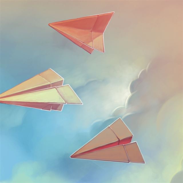 1024x1024 Facebook Covers Clouds Drawings Minimalistic Paper Plane -  iPad Wallpaper