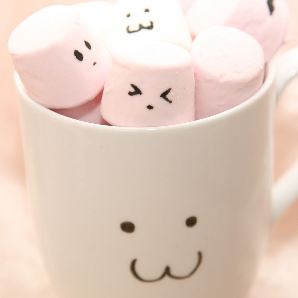 Cute Pink Marshmallow In Cup iPad Wallpapers Free Download