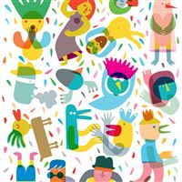 Colorful Cartoon Funny People Artwork wallpaper