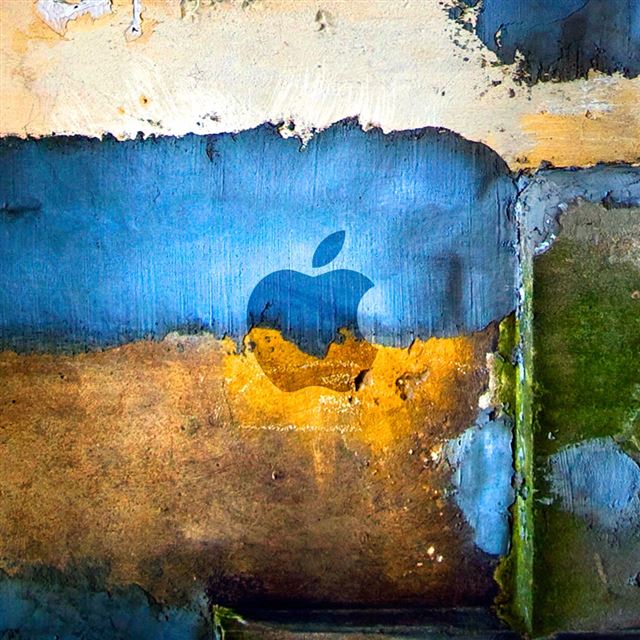 1024x1024 Grunge Apple - yellow iPad Wallpaper