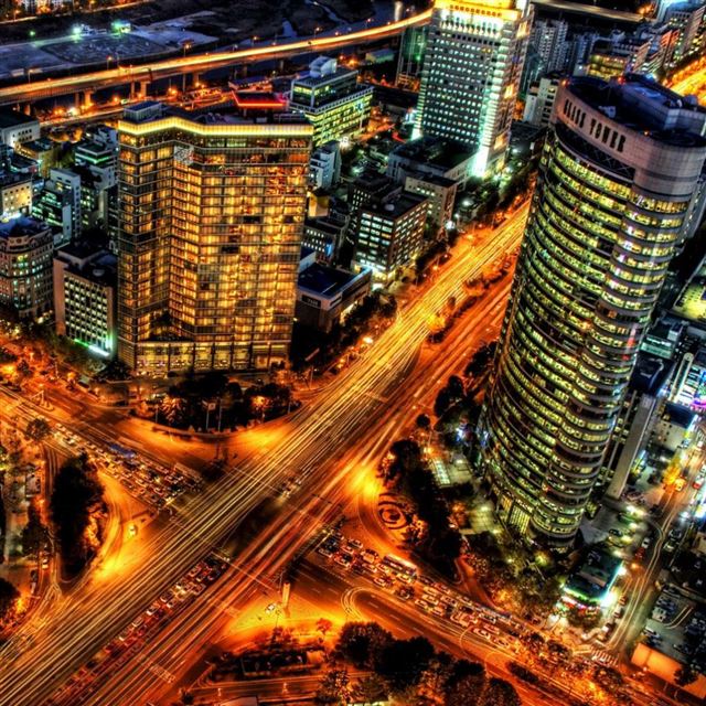 1024x1024 HDRI City - lights iPad Wallpaper