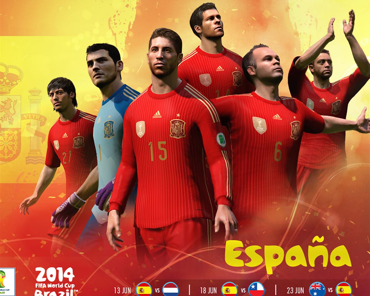 2014 FIFA World Cup Spain Team iPad Wallpapers Free Download