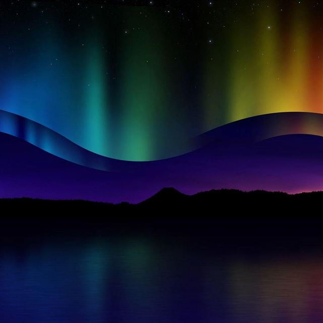 1024x1024 Northern Lights - scenery iPad Wallpaper