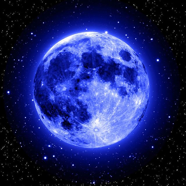 1024x1024 Blue Moon And Star - black iPad Wallpaper