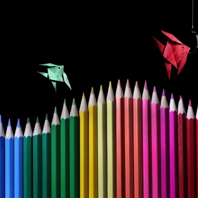 1024x1024 Pencils Fish Mood - pencils iPad Wallpaper