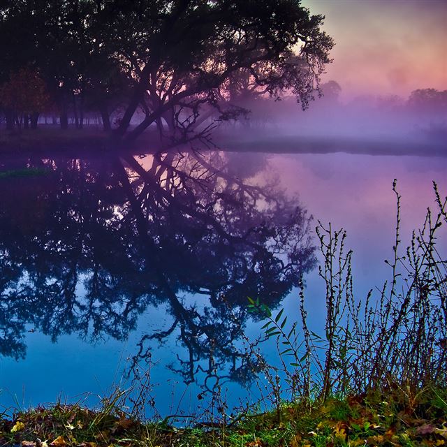 1024x1024 Fog Lagoon - scenery iPad Wallpaper