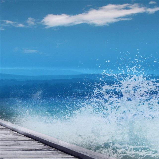 1024x1024 Dock and Wave - summer iPad Wallpaper