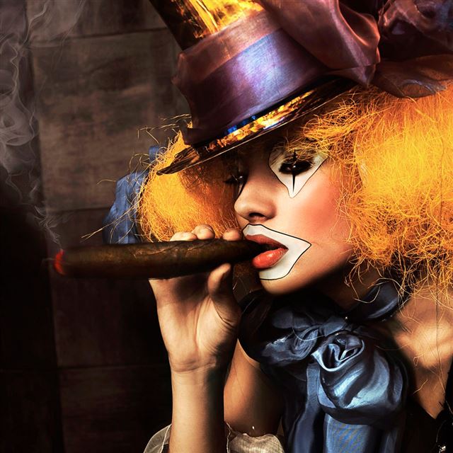 1024x1024 Smoking women - smoke iPad Wallpaper