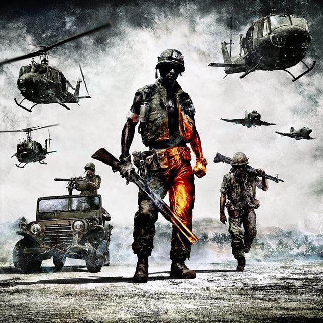 1024x1024 Battlefield - cyan iPad Wallpaper