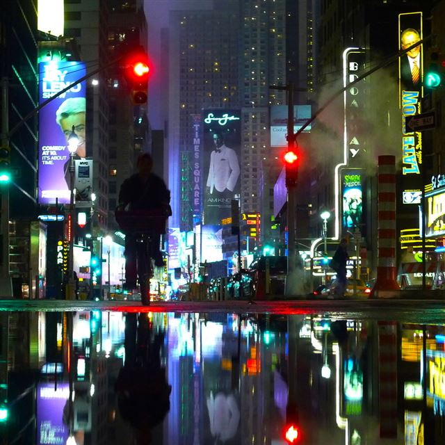 1024x1024 The City's Night - light iPad Wallpaper