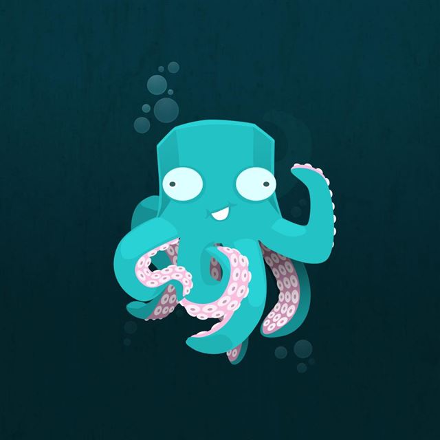 1024x1024 Funny Octopus - fun iPad Wallpaper
