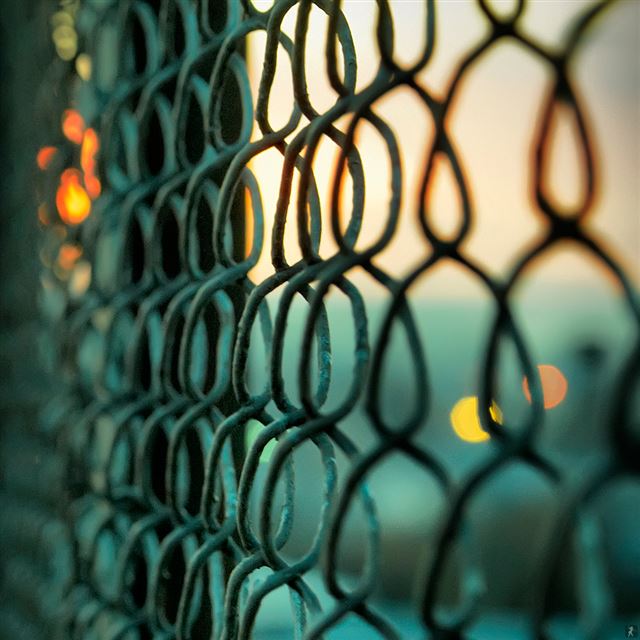 1024x1024 Chain Link Fence - orange iPad Wallpaper