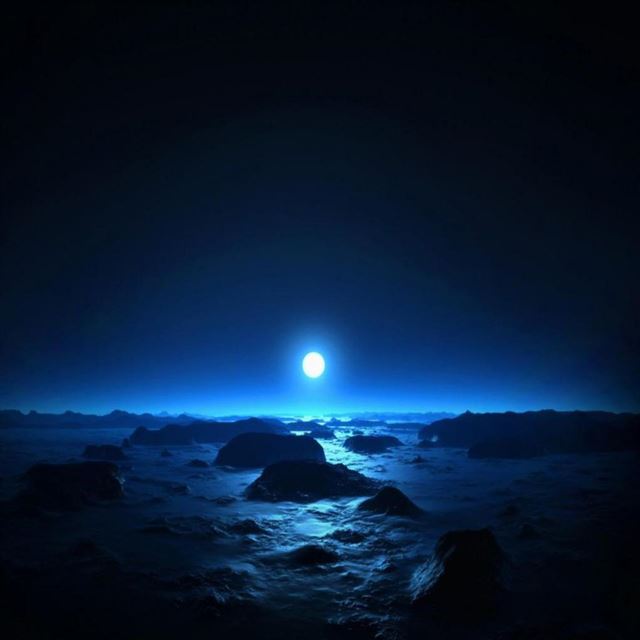 1024x1024 Moonlit Beach - ocean iPad Wallpaper