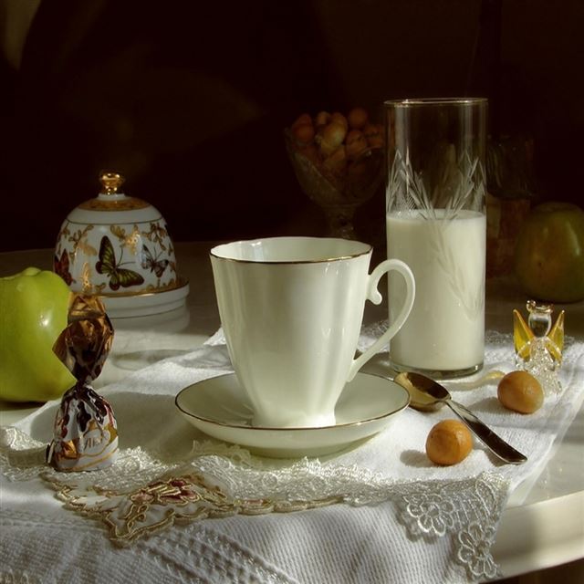 1024x1024 Breakfast Candies Drinking Tea - food iPad Wallpaper