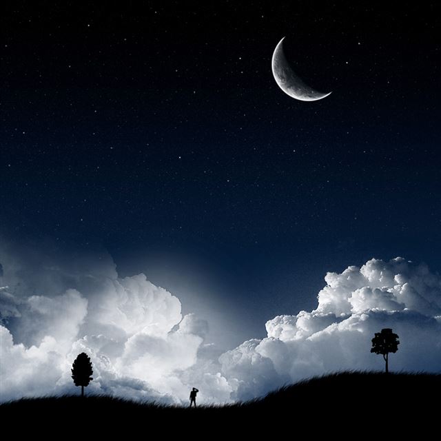 1024x1024 Moonlight - black iPad Wallpaper