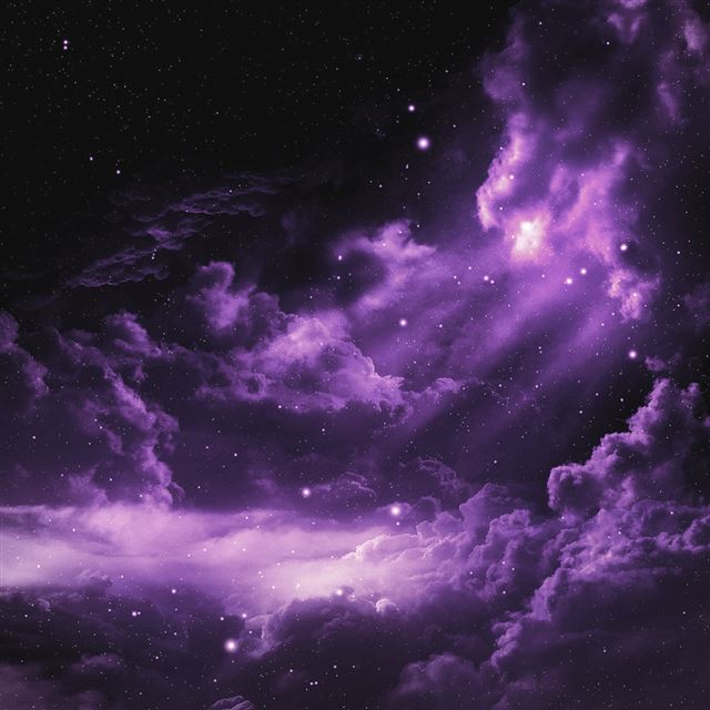 1024x1024 Profound Purple Nebula Space - outer iPad Wallpaper