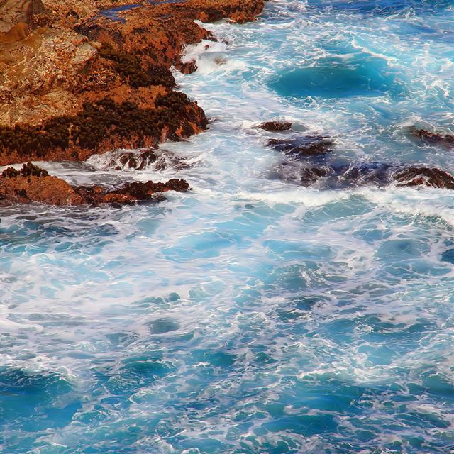 1024x1024 Wave Splash Rock - ocean iPad Wallpaper