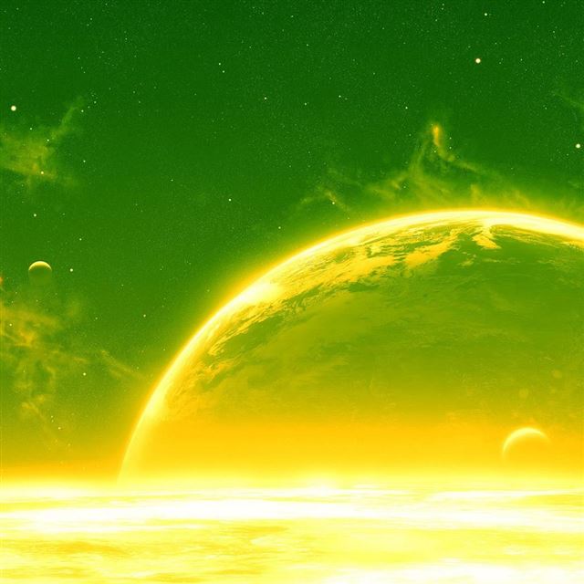 1024x1024 Green Planet - cosmos iPad Wallpaper