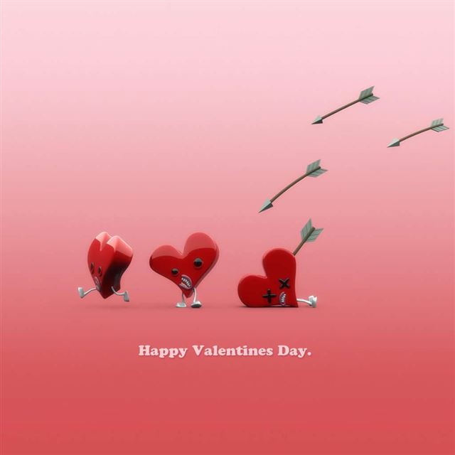 1024x1024 Funny Hearts Arrows -  iPad Wallpaper