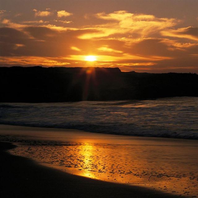 1024x1024 Beautiful Sunset - ocean iPad Wallpaper